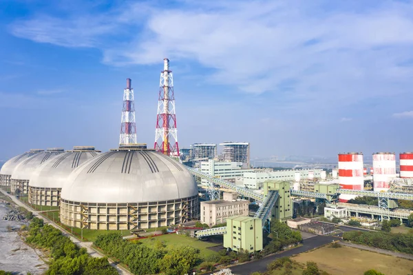 Hsinta  Thermal power plant  ,  January  04, 2020. - Aerial view — ストック写真