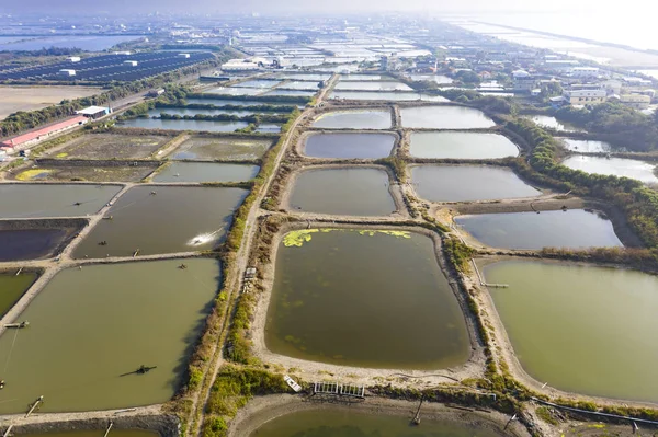 Aerial View of fish farms  in west  Coast . Taiwan — ストック写真