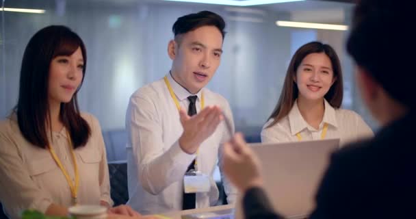 Asian Young Business People Working Office — Stok video