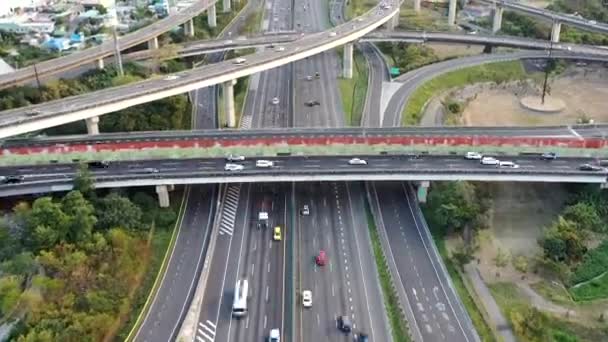 Vista Aérea Del Sistema Transporte Por Carretera Intercambio Carreteras Kaohsiung — Vídeo de stock