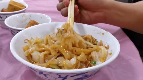 Taiwanai Hagyományos Étel Hakka Lapos Tészta — Stock videók