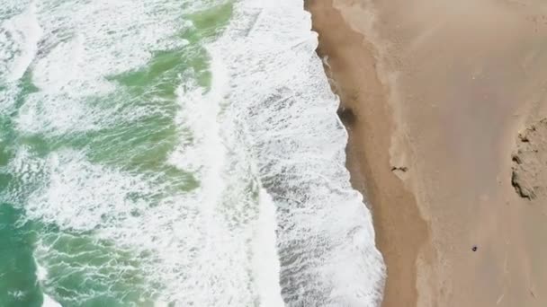 Вид Воздуха Пляж Волны — стоковое видео