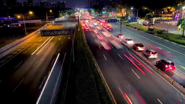 夜幕低垂 车辆拥堵 — 图库视频影像