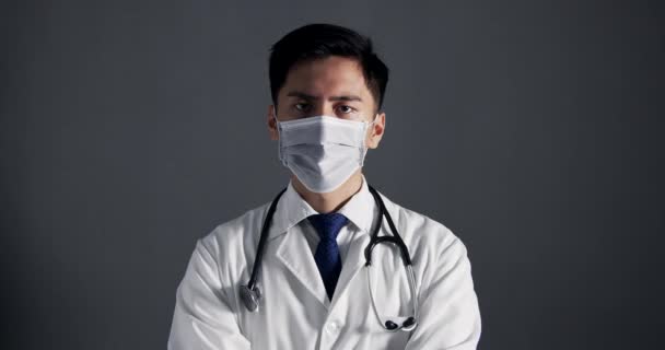 Joven Doctor Diciendo Con Dedo — Vídeos de Stock