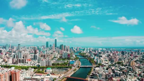 Αεροφωτογραφία Του Ποταμού Της Αγάπης Και Kaohsiung Πόλη Ταϊβάν — Αρχείο Βίντεο
