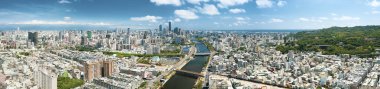 Aşk nehri ve Kaohsiung şehrinin havadan görünüşü. Tayvan