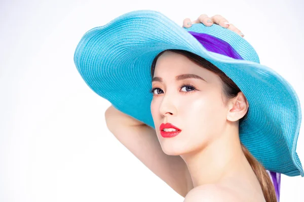 Close Jovem Asiático Beleza Retrato Verão — Fotografia de Stock