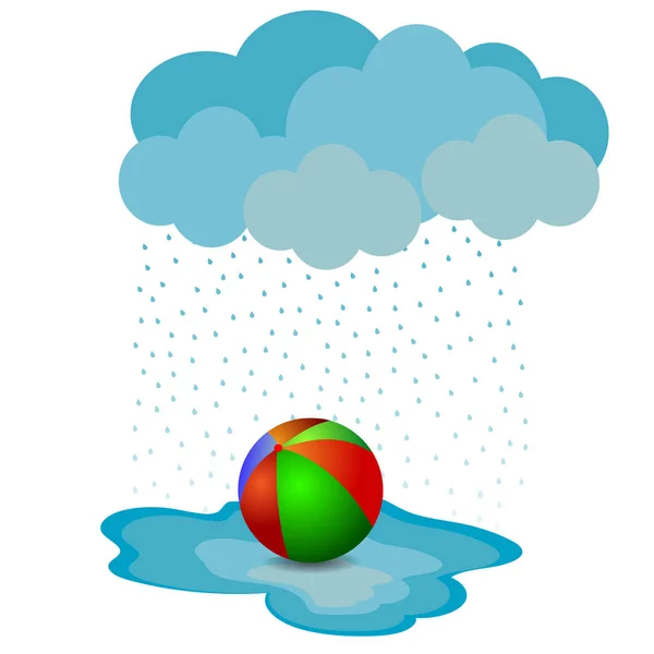 Ilustración del vector meteorológico lluvioso sobre fondo blanco — Vector de stock