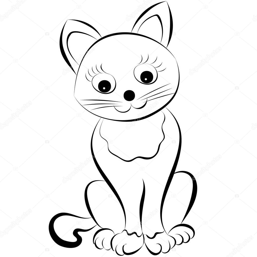 Siluetas de gatos animados | silueta del gato de dibujos animados sobre