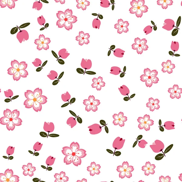 Fiori Sakura. Per tessuto, vestiti per bambini, sfondo, tessile, w — Vettoriale Stock