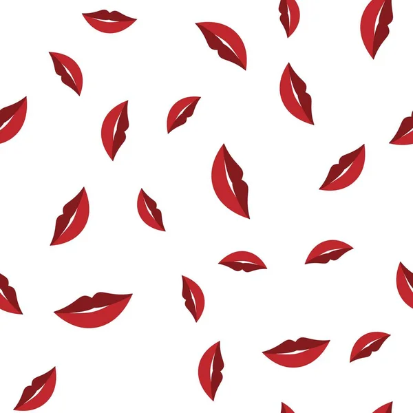 Κόκκινα Χείλη Λευκό Φόντο — Διανυσματικό Αρχείο