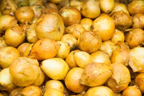 Fresh Organic Yellow Onions Supermarket — Stock Photo, Image