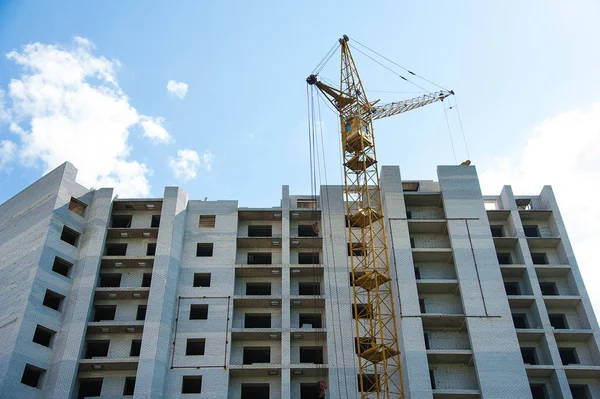 Meerverdiepingen Gebouw Bouw Van Een Woongebouw Met Meerdere Verdiepingen — Stockfoto