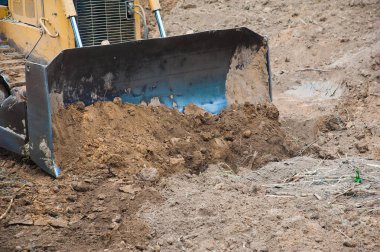 tarak Earth ile çalışma ve kum sandpit otoyol inşaat alanı içinde yapılan