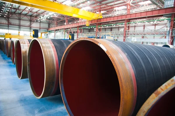 Manufacture Steel Pipes Subsea Gas Pipeline Factory — Stock Photo, Image