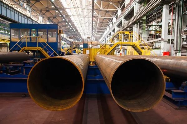 Fabricação de tubos de aço — Fotografia de Stock