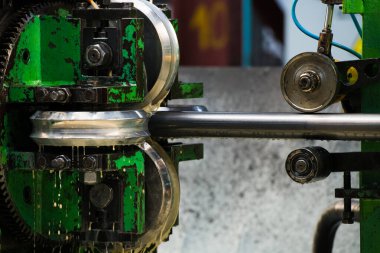 Metal boruların üretimi için bitki. Çelik borular yığını