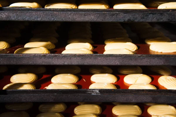 Bakkerij. Productie van brood, broodjes, taarten en koekjes — Stockfoto