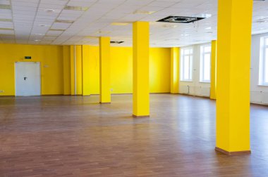 Empty clean hallway or corridor of interior classroom