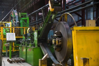 Metal boruların üretimi için bitki. Çelik borular yığını