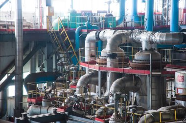 Modern bir termik santralin içi.