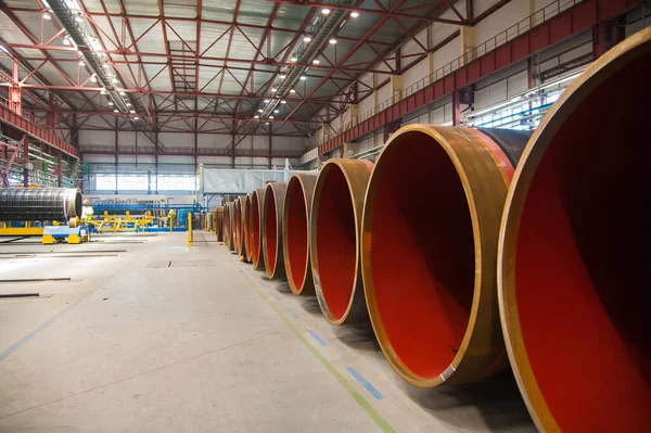 Fabricação Tubos Aço Para Gasoduto Submarino Fábrica — Fotografia de Stock