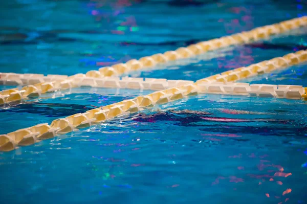 Výhled Prázdný Veřejný Bazén Interiéru Lanes Competition Swimming Pool — Stock fotografie