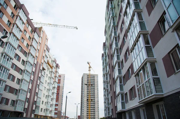 Mehrgeschossiges Gebäude Bau Eines Mehrstöckigen Wohnhauses — Stockfoto