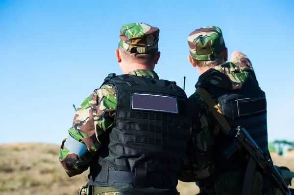 Soldaten Russischer Spezialeinheiten Mit Waffen Nehmen Militärmanövern Teil Krieg Armee — Stockfoto