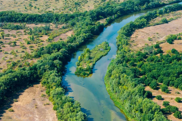 Bir Yaz Günü Havada Orman Manzarası — Stok fotoğraf