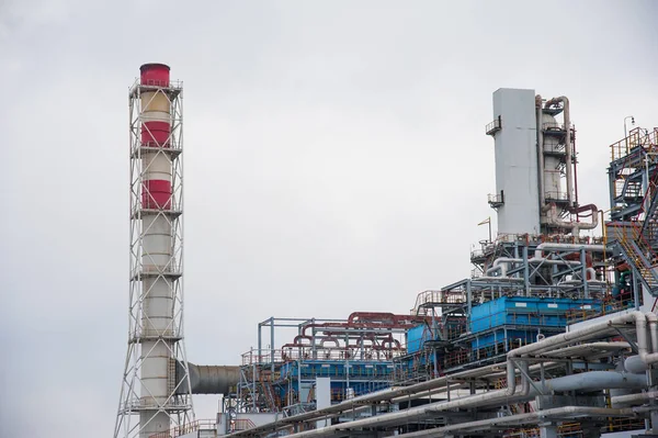 Petróleo Gas Industrial Planta Refinería Petróleo Durante Día —  Fotos de Stock