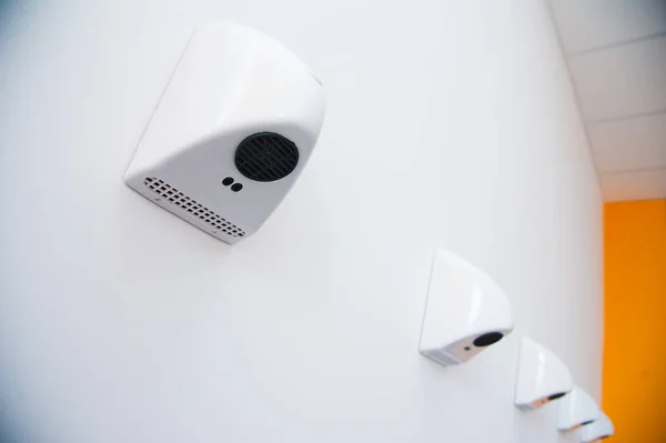 Automatic Hand Dryers Public Toilet Hygiene Cleaning Hands Washing Hands — Stock Photo, Image