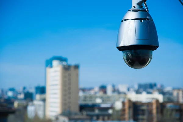 Säkerhet Kamera För Att Övervaka Händelser Staden — Stockfoto