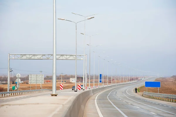 Barrier Guard Rail Designed Prevent Exit Vehicle Curb Bridge Moving — Stock Photo, Image