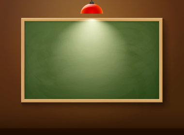 yazı tahtası üzerinde duvar ışık lambası