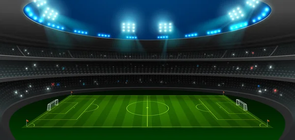 足球足球体育场聚光灯 — 图库矢量图片