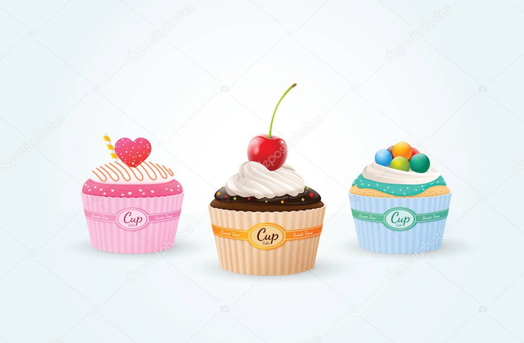 cup cakes vector illustration