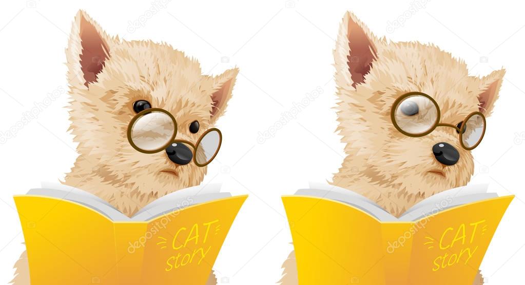 Dog read a book vector illustration — Stock Vector © gorralit.hotmail