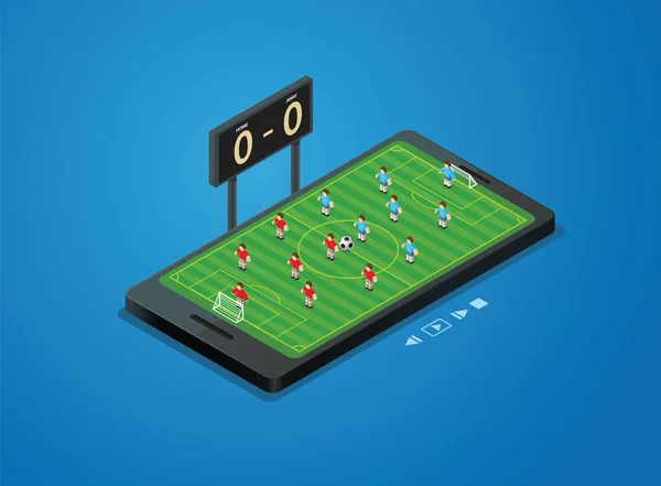 Fútbol fútbol en vivo online puntuación vector — Archivo Imágenes Vectoriales