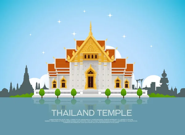 Templo tailandia vector — Vector de stock