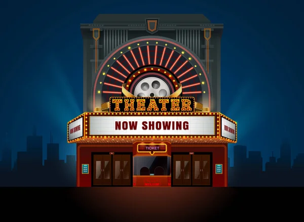 Theater bioscoop gebouw vector — Stockvector