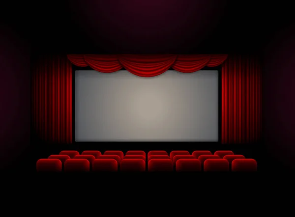 Teatro escenario cortina fondo — Vector de stock