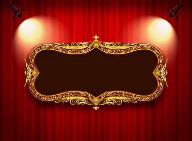 Altın çerçeve çiçek Klasik stil vektör