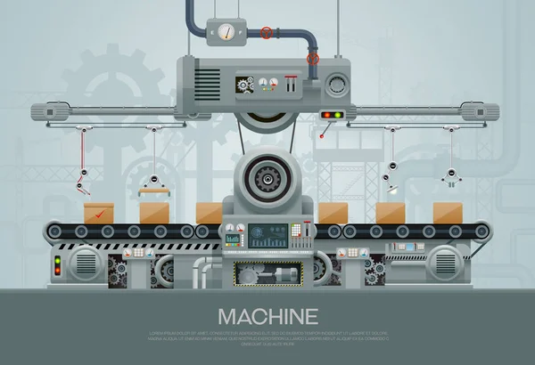Máquina fabricación maquinaria fábrica vector ilustración — Vector de stock