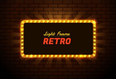 hafif çerçeve retro vektör çizim