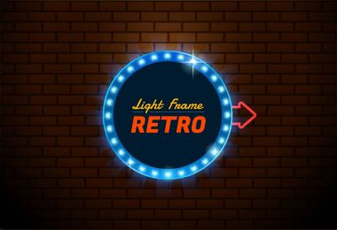 çerçeve ışık retro daire