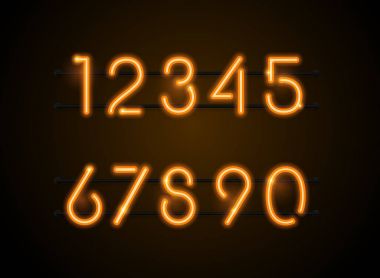 Neon yazı tipi vektör çizim