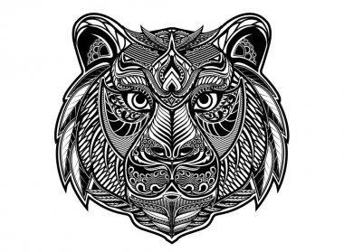 zentangle kaplan illüstrasyon vektör