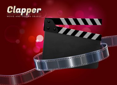 clapper movie cinema object vector illustration clipart