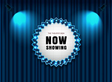 Tiyatro işaret üstünde perde